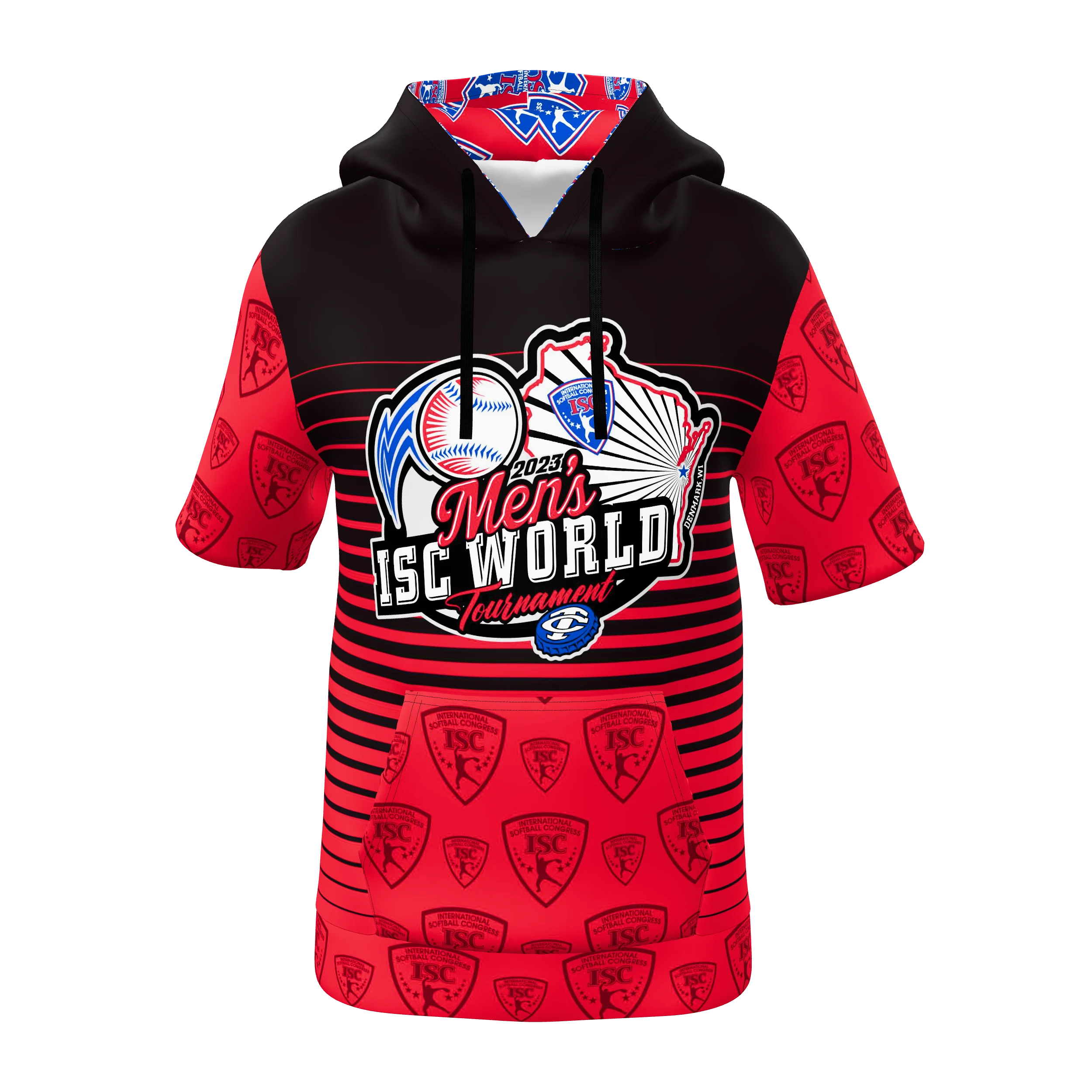 Zuniformers Men's Hoodie Short Sleeve, front view