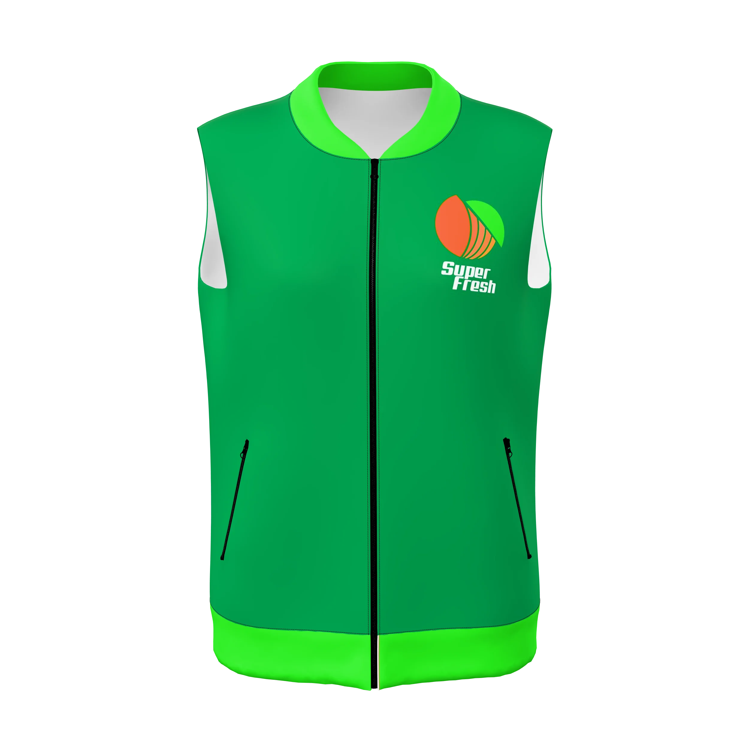 Zuniformers Women's Full Zip Collar Jacket Sleeveless, front view